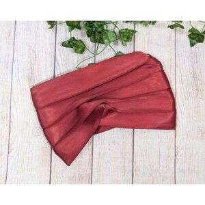 KAO PAO SHU Red Zipper Thick Pouch Crinkle Ruched MADE IN USA